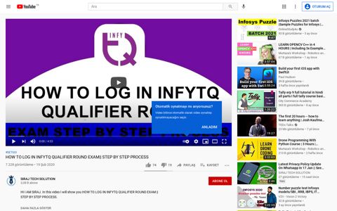 how to log in infytq qualifier round exam|| step by ... - YouTube