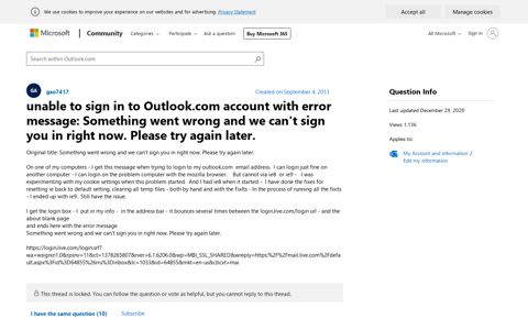 unable to sign in to Outlook.com account with error message ...
