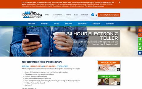 24 Hour Electronic Teller | Fox Communities Credit Union