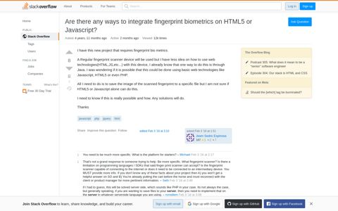 php - Are there any ways to integrate fingerprint biometrics on ...