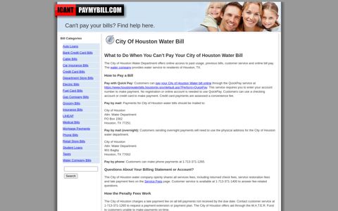 City Of Houston Water Bill | - ICantPayMyBill.com
