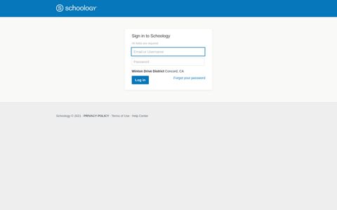 Schoology Login Page - Student and Parent Sign In
