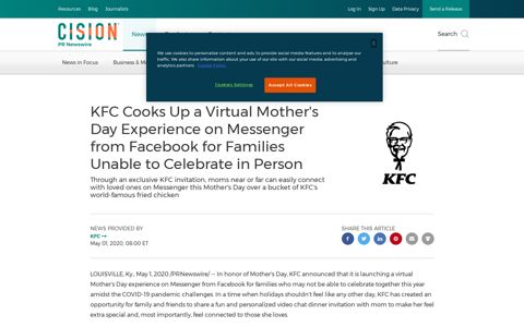 KFC Cooks Up a Virtual Mother's Day Experience on ...