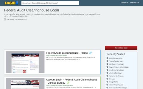 Federal Audit Clearinghouse Login - Loginii.com