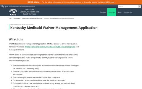 Kentucky Medicaid Waiver Management Application - Cabinet ...