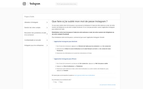 What can I do if I forgot my Instagram password? - Facebook