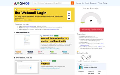 Iha Webmail Login - A database full of login pages from all ...