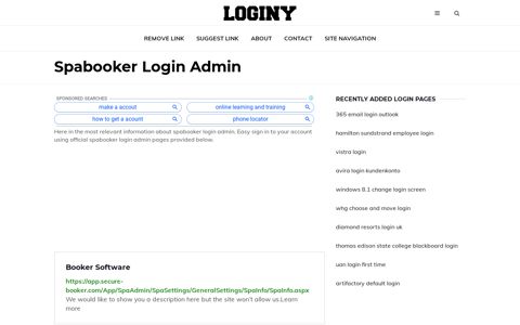 Spabooker Login Admin ✔️ One Click Login - Loginy