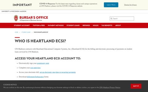 Who is Heartland ECSI? – Bursar's Office – UW–Madison
