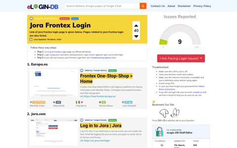 Jora Frontex Login - A database full of login pages from all ...