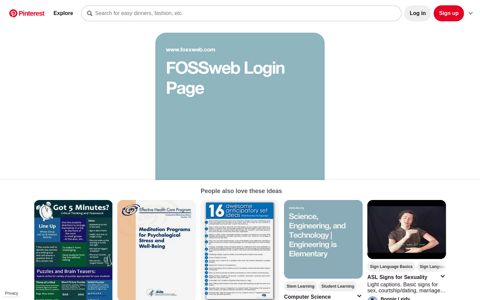 FOSSweb Login Page | Login page, Homeschool science, Login