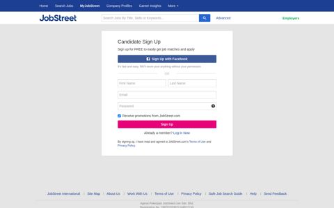 Sign Up - JobStreet.com