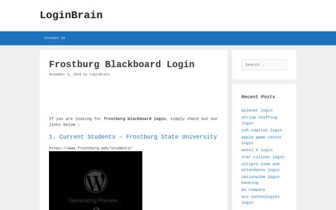 frostburg blackboard login - LoginBrain