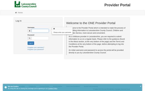 Provider Portal - Log In - Leicestershire County Council