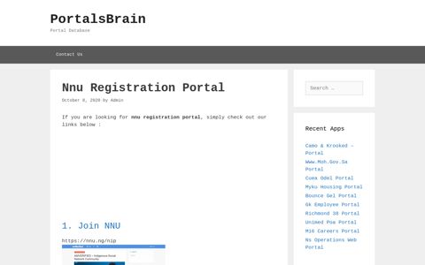 Nnu Registration - Join Nnu - PortalsBrain - Portal Database