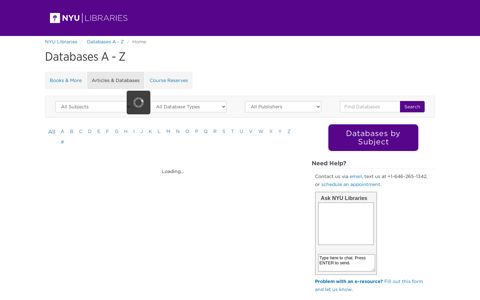 Databases A - Z - NYU Libraries Research Guides