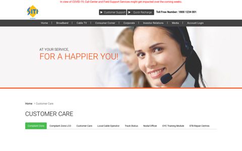 Customer Care Services | Customer Zone LCO | Track Your ...