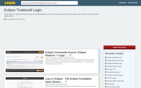 Eclipse Tmatesoft Login | Accedi Eclipse Tmatesoft