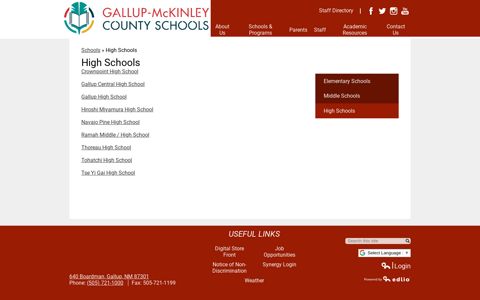High Schools – Schools – Gallup McKinley County Schools