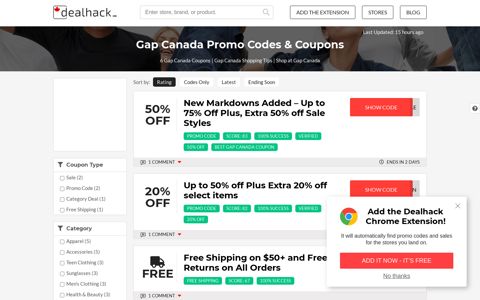 50% Off Gap Canada Coupons & Promo Codes - December ...