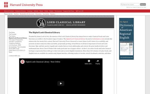 The digital Loeb Classical Library - Harvard University Press