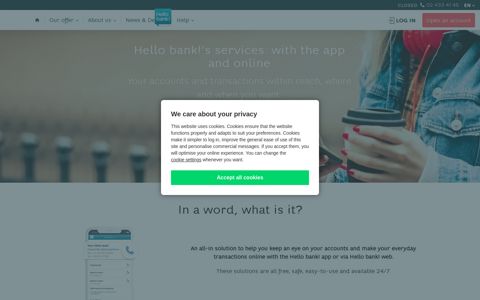 Hello bank! with the app and online