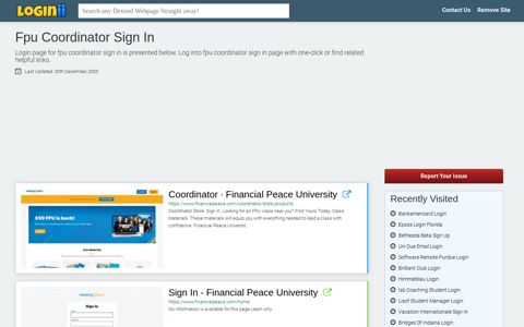Fpu Coordinator Sign In
