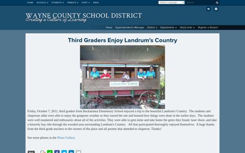 Third Graders Enjoy Landrum's Country - Wayne County ...