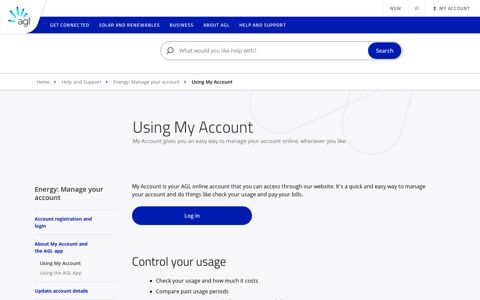 Managing My Account | Log in to Your Account | AGL | AGL