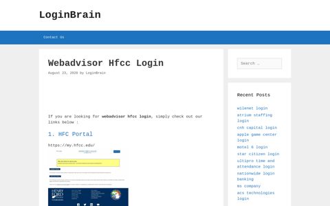 Webadvisor Hfcc - Hfc Portal - LoginBrain
