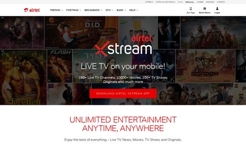XStream App- Download Airtel XStream App & Enjoy TV, Movies