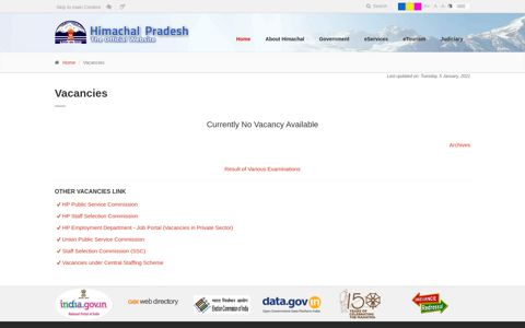 Vacancies - Government of Himachal Pradesh, India
