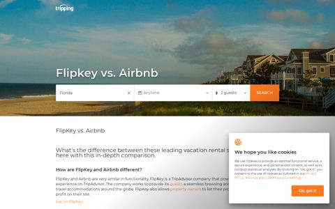 Flipkey vs. Airbnb | Tripping.com Rentals | Tripping.com