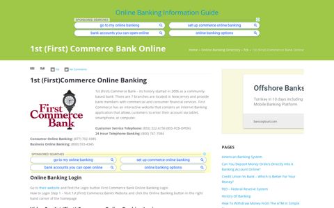 1st (First) Commerce Bank Online | Online Banking ...