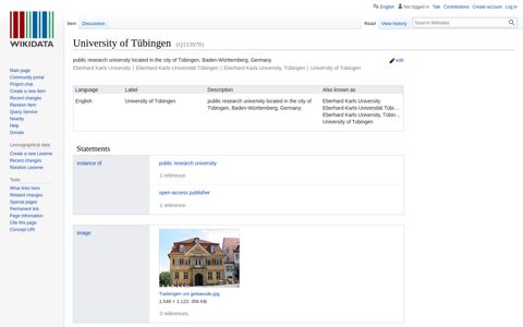 University of Tübingen - Wikidata