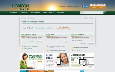 Personal Online Banking | Horizon Bank