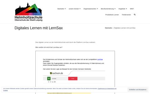 Digitales Lernen mit LernSax – Helmholtzschule