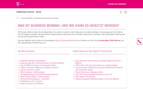 Homepage Center Hilfe: Business Webmail - die ...