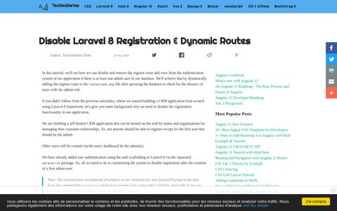 Disable Laravel 8 Registration & Dynamic Routes ...