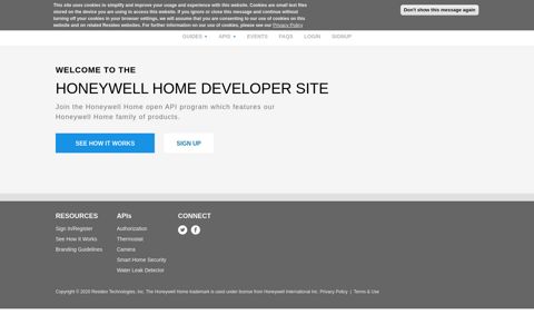 Honeywell Home Developer Site | home