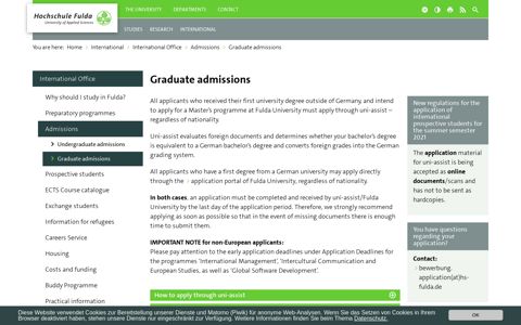 Graduate admissions – Hochschule Fulda