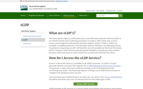 eLDP - USDA Farm Service Agency