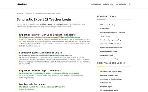 Scholastic Expert 21 Teacher Login ❤️ One Click Access