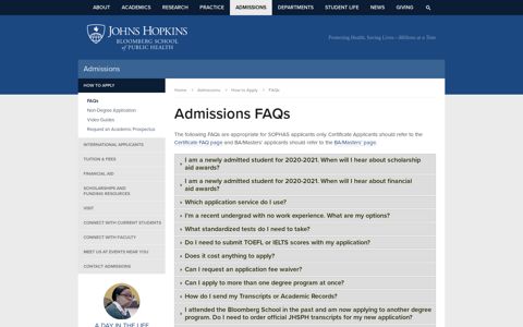 FAQS - How to Apply - Admissions - Johns Hopkins ...
