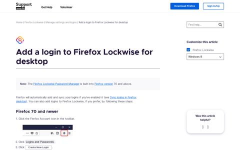 Add a login to Firefox Lockwise for desktop - Mozilla Support