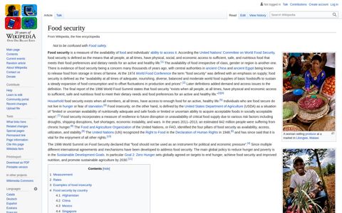 Food security - Wikipedia