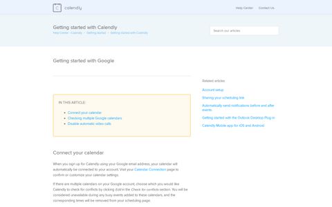 Getting started with Google – Help Center - Calendly