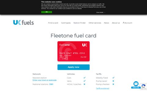 Fleetone Fuel Card for Fleets of Cars - UK Fuels