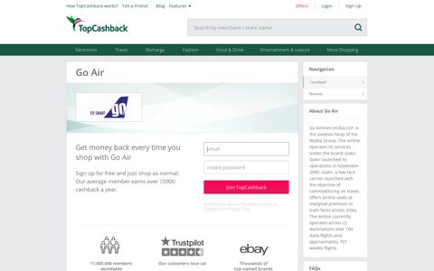 Go Air Offers, Cashback & Coupons | TopCashback