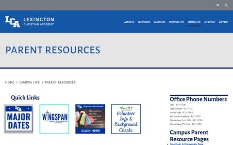 Parent Resources - Lexington Christian Academy
